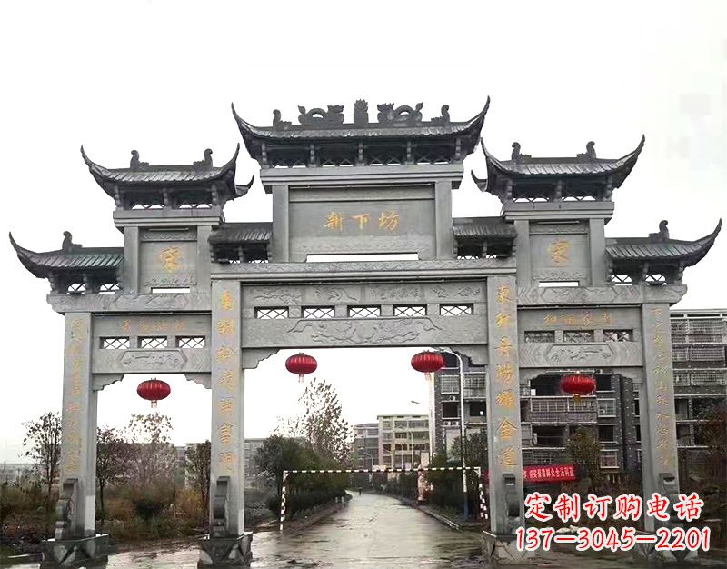 上海村庄石牌坊雕刻传统工艺的精美瑰宝