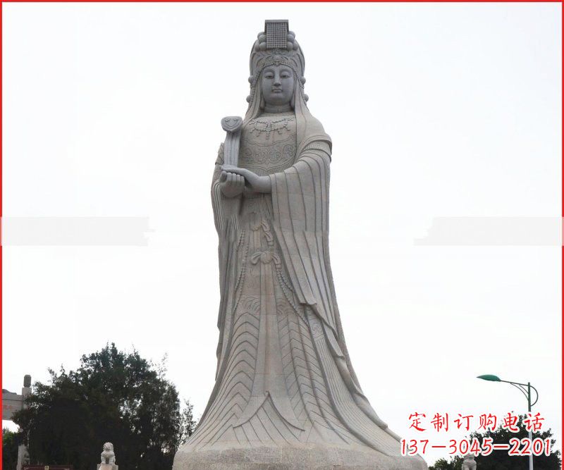 上海大理石大型妈祖神像雕塑