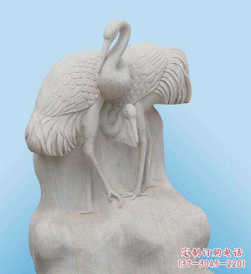 上海大理石制作的丹顶鹤雕塑