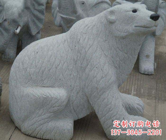 上海精美大理石雕刻的北极熊