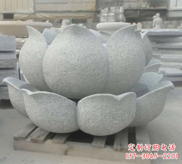 上海高雅精美的大理石公园莲花喷泉雕塑
