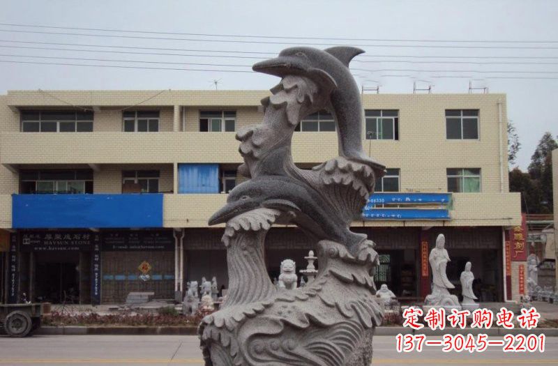 上海大理石海豚雕塑
