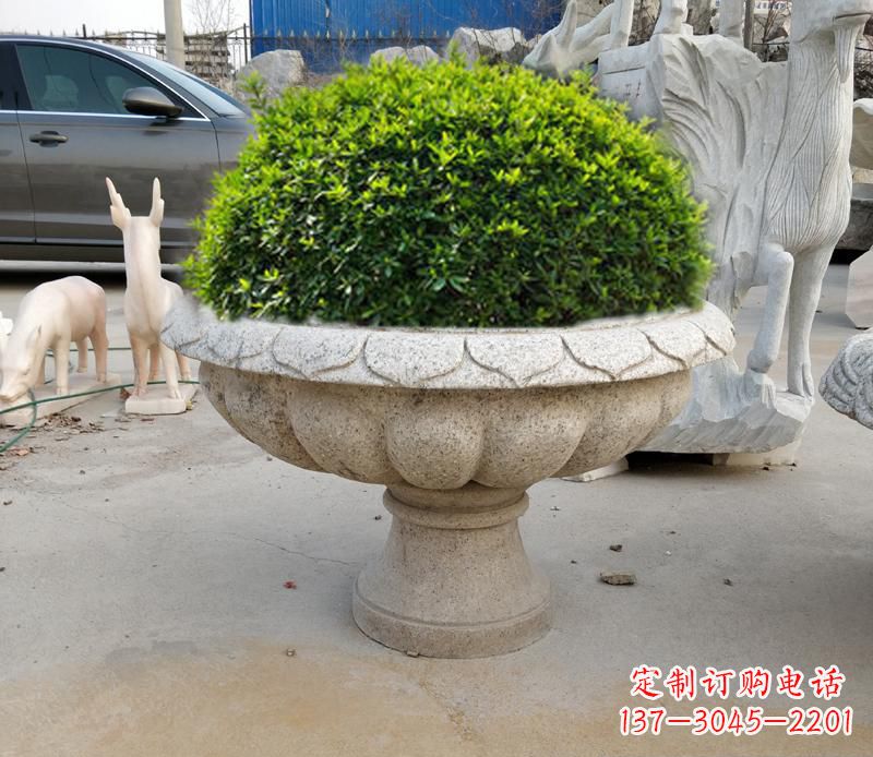 上海优雅大理石花盆雕塑