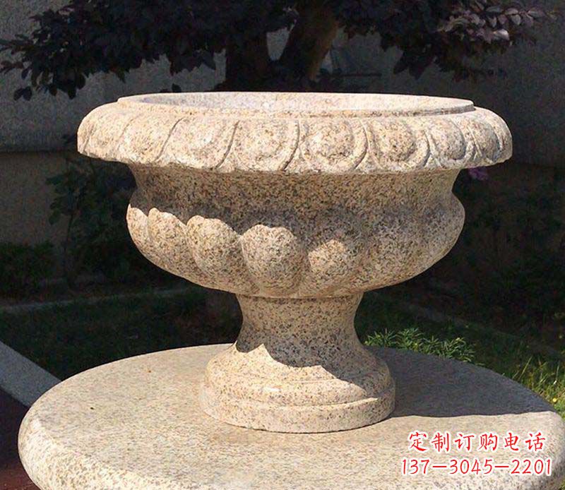 上海大理石花钵公园花盆石雕