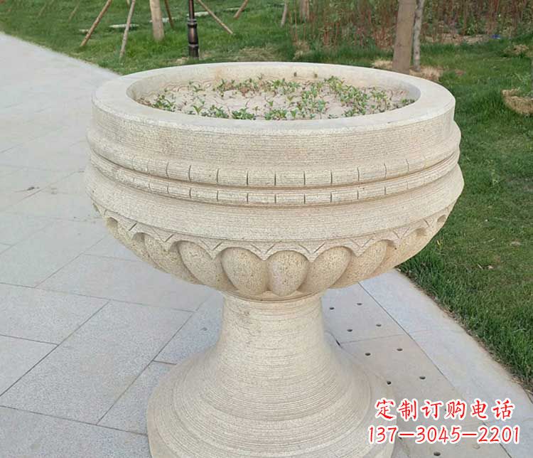 上海大理石花盆石雕