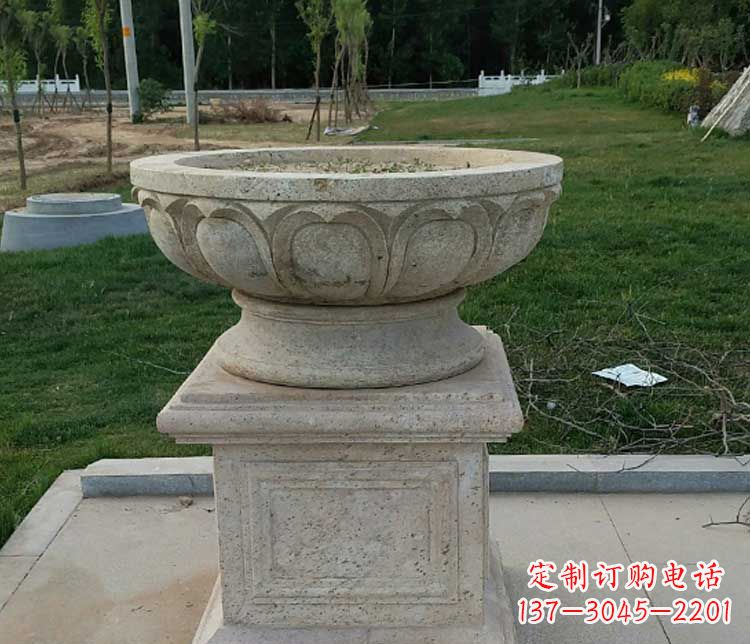 上海大理石花盆石雕