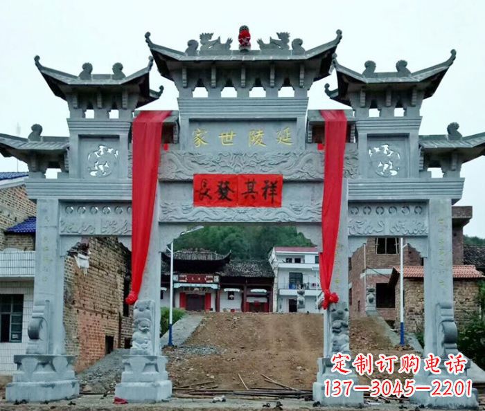上海大理石景区石雕牌坊 (4)