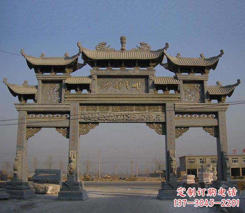 上海大理石牌楼雕塑定制