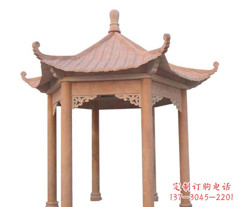 上海大理石六角凉亭
