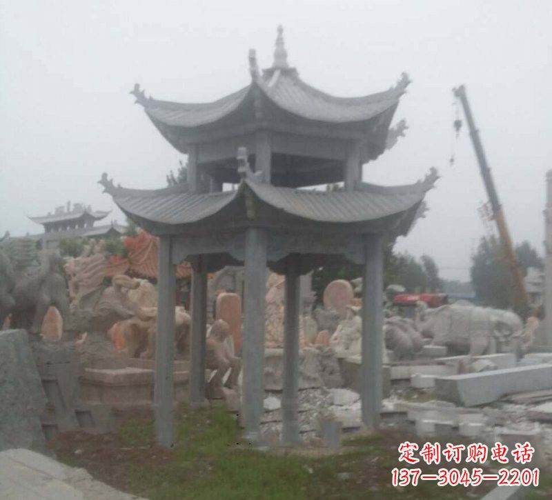 上海大理石六角凉亭石雕