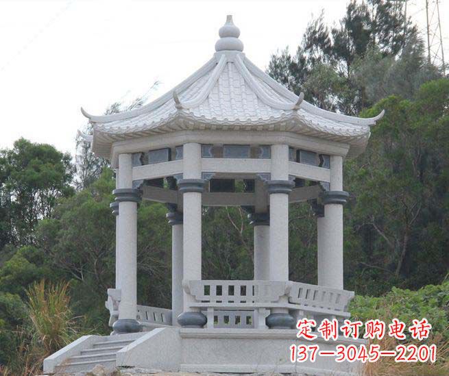 上海大理石六角石雕凉亭