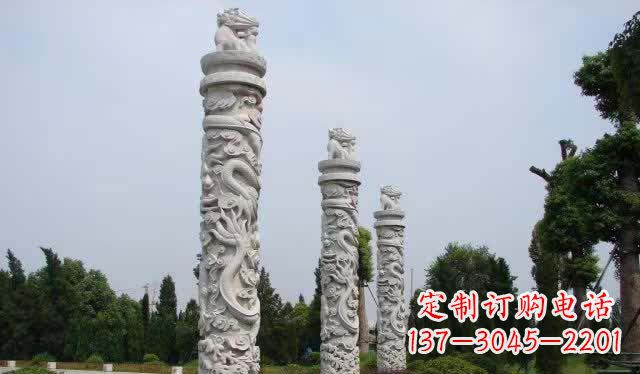 上海大理石龙柱雕塑1