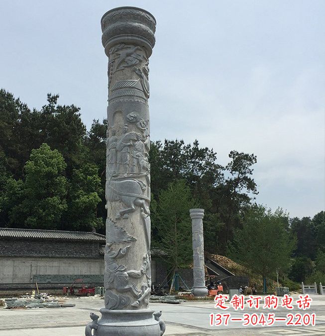 上海大理石龙柱雕塑