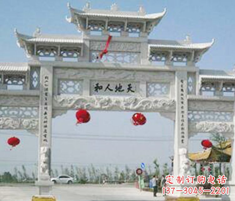 上海牌坊石雕精美雕塑,永久传承