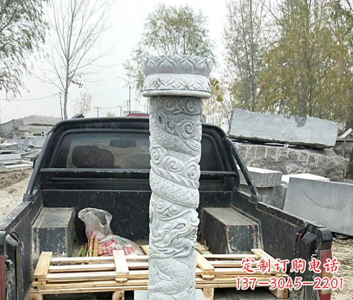 上海大理石龙柱雕塑