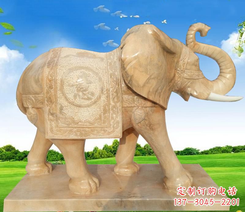 上海大理石喷水大象雕塑