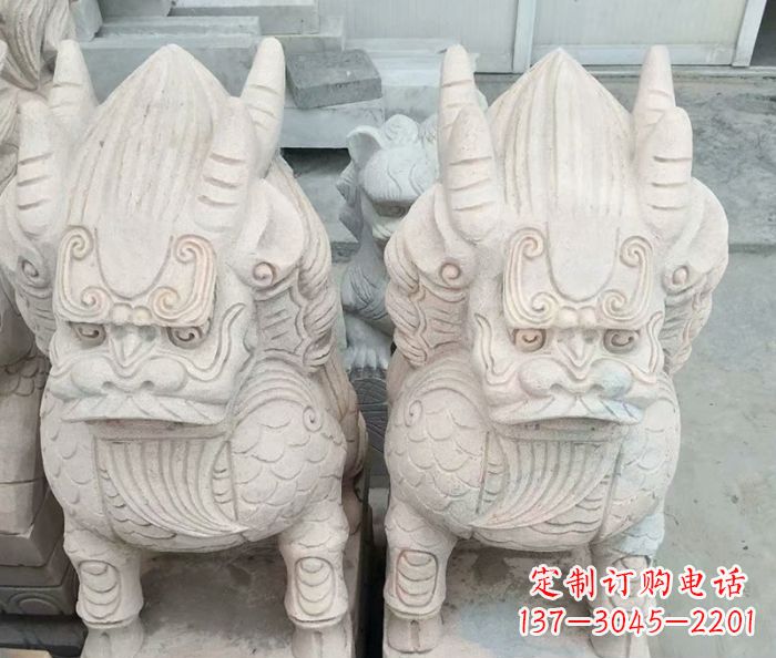 上海品质卓越的大理石麒麟古兽雕塑