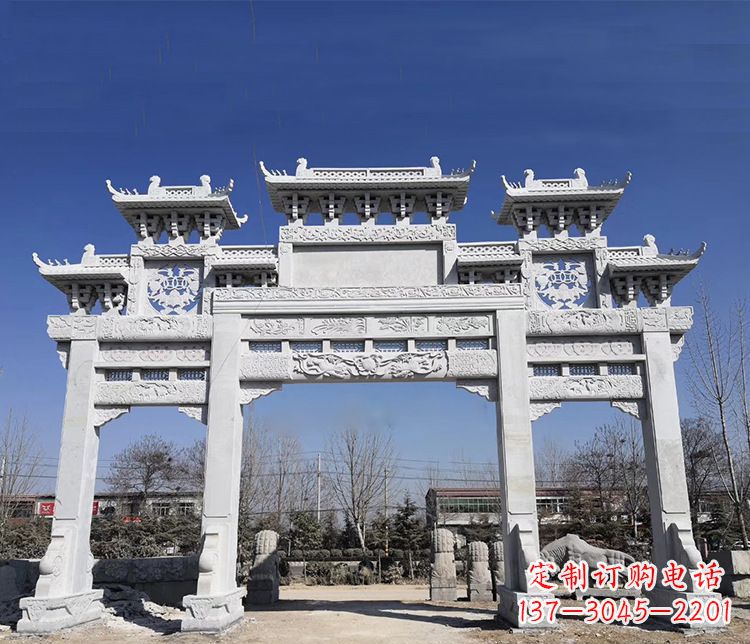 上海特色大理石牌坊石雕