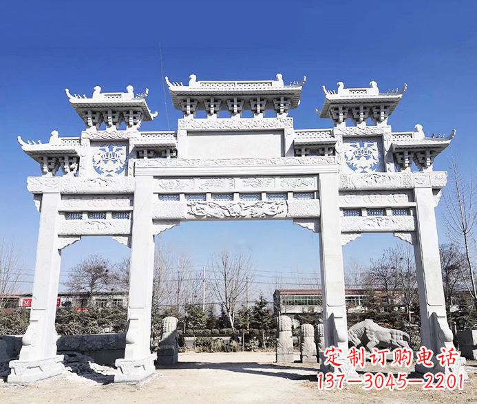 上海大理石牌坊石雕定制