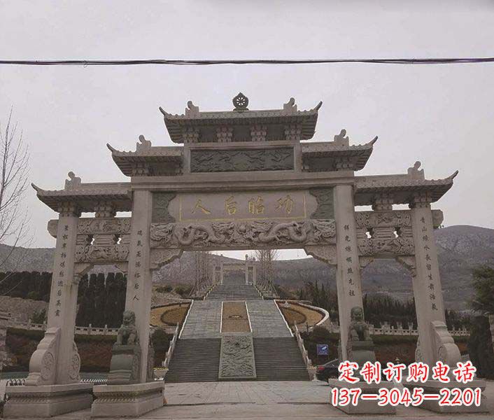 上海大理石牌坊石雕,精美别致,艺术魅力无限