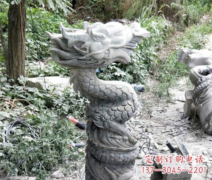 上海精美大理石生肖龙雕塑