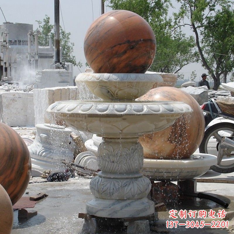 上海大理石石雕风水球精美绝伦的雕塑艺术