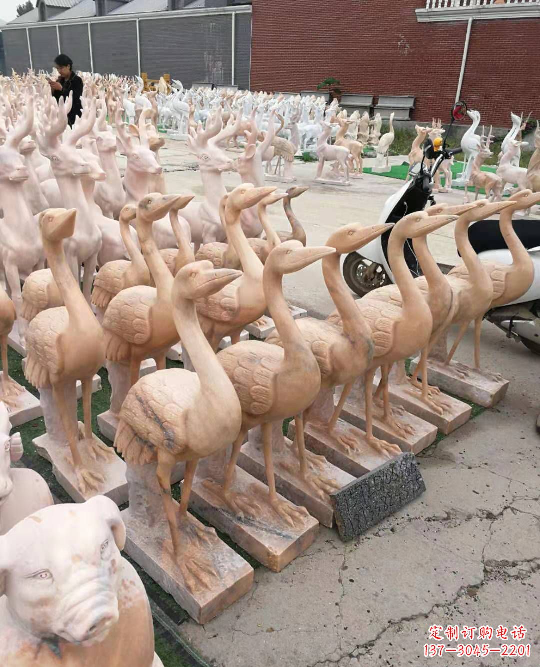 上海丹顶鹤大理石雕塑
