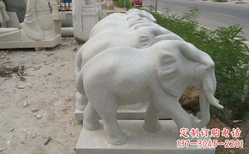 上海大理石小象公园动物石雕