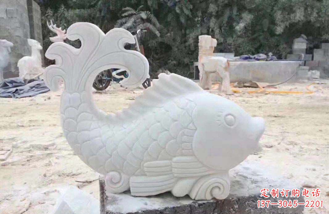 上海大理石鱼喷泉雕塑装置