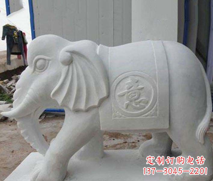 上海传承财富祝福,大理石招财大象雕塑