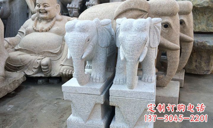 上海大理石大象雕塑 招财进宝