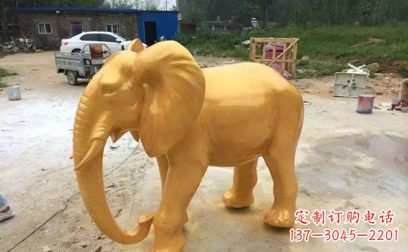 上海大象玻璃钢仿铜动物雕塑