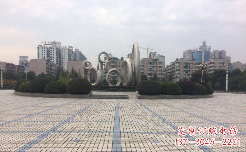上海中领雕塑不锈钢圆环雕塑