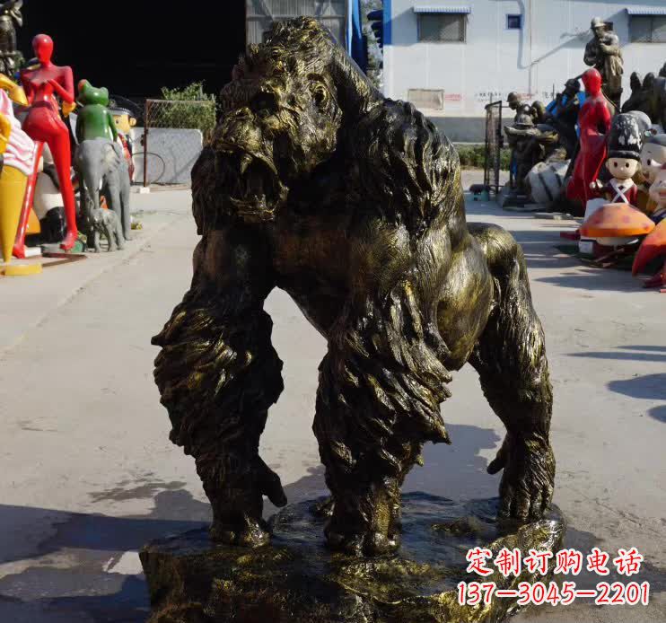 上海中领雕塑精美大猩猩铜雕