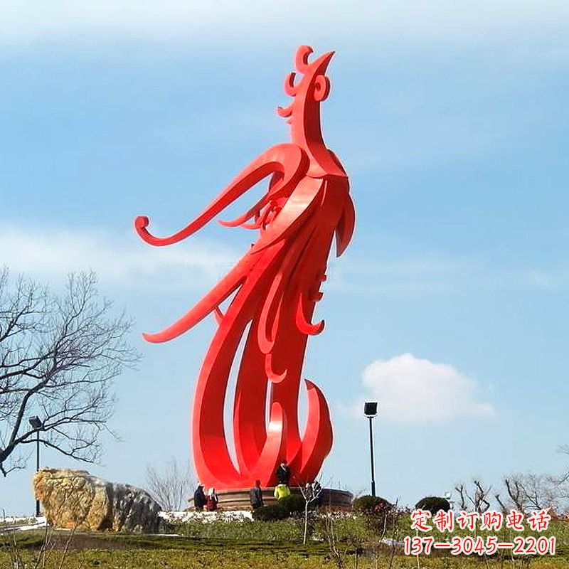 上海凤凰不锈钢雕塑,增添景区魅力