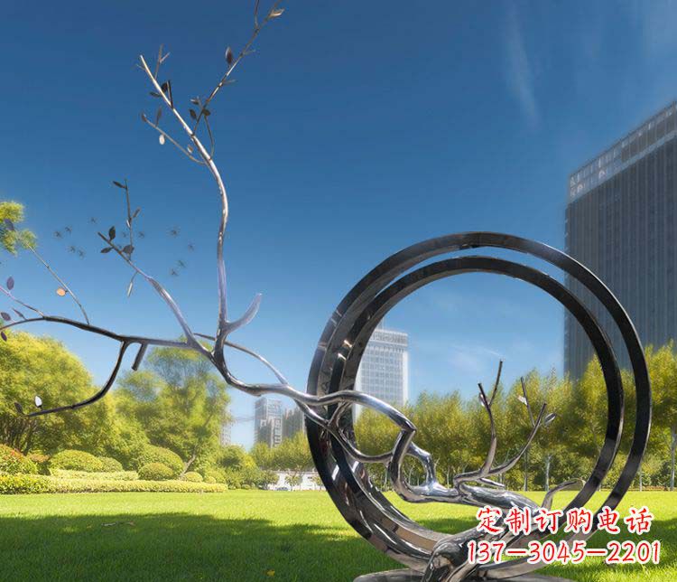 上海超大不锈钢环形景观雕塑