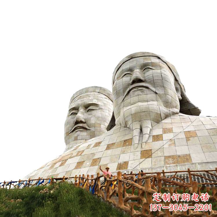 上海大型成吉思汗石雕头像景观雕塑