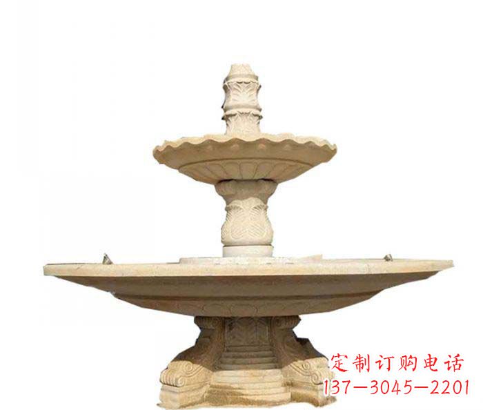 上海 多层喷泉石雕装置