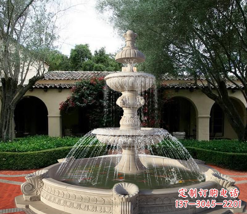 上海绚丽的喷泉石雕塑