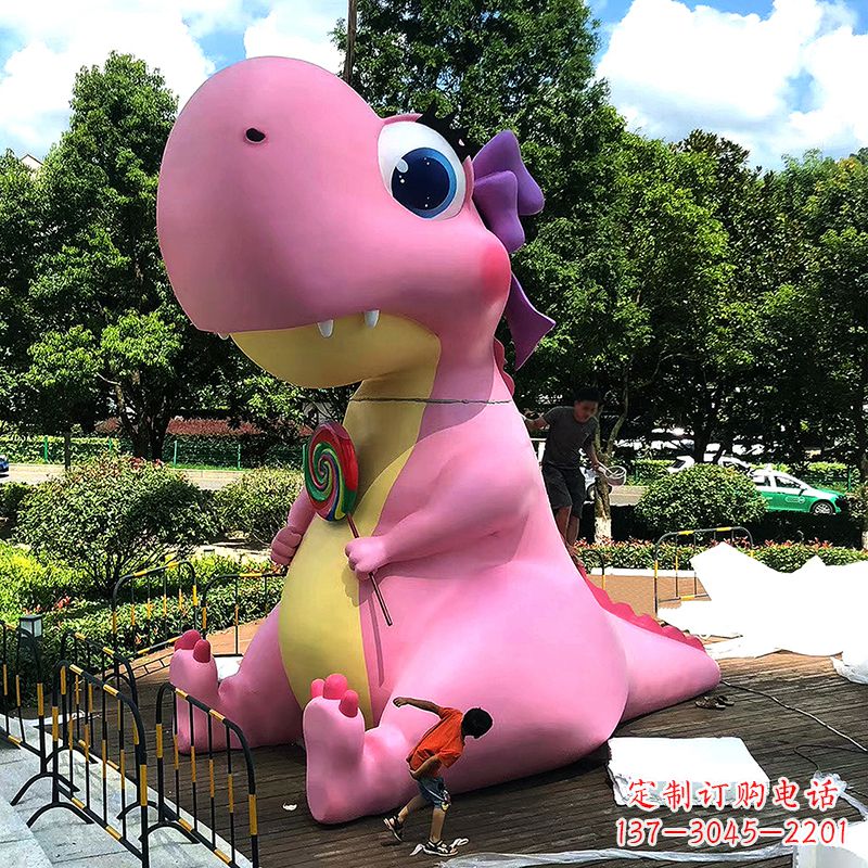 上海大型卡通恐龙雕塑摆件-商场儿童游乐场大型动物景观雕塑