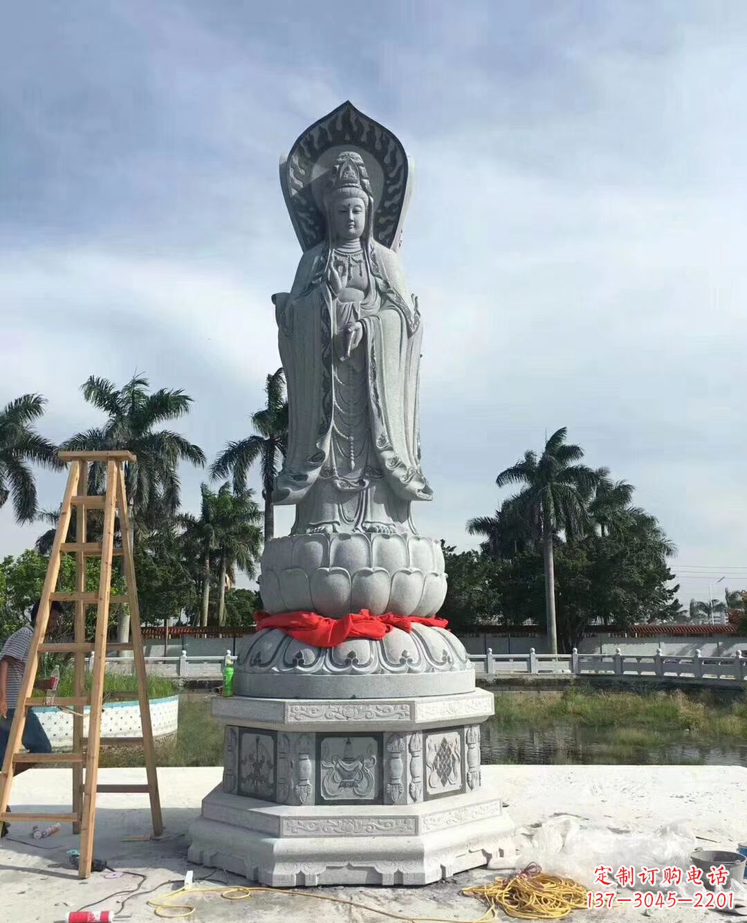 上海大型石雕观音广场景观雕塑户外摆件