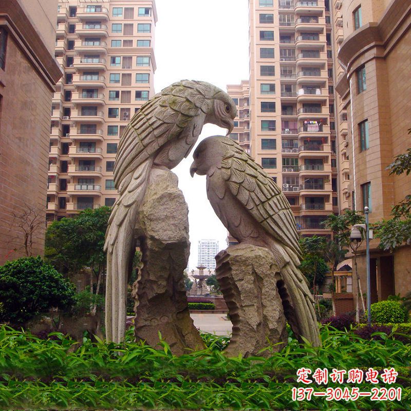上海精美石雕鹦鹉雕塑