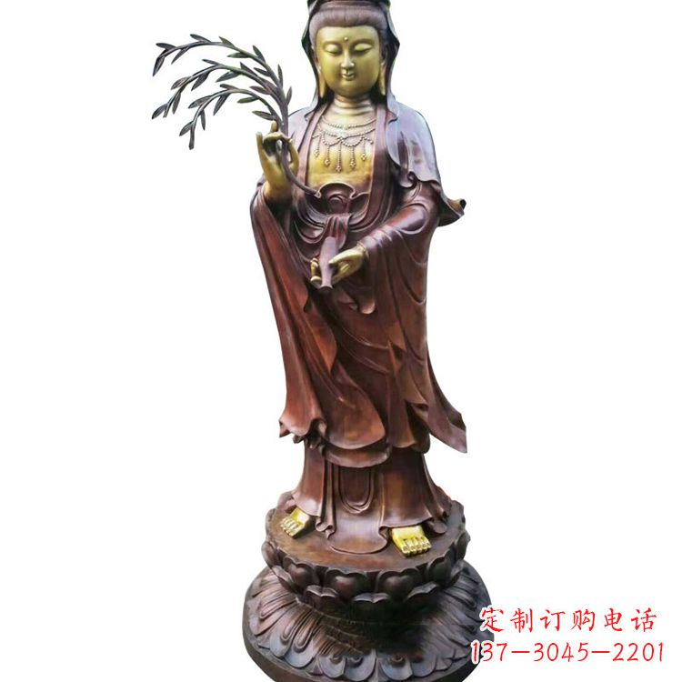 上海高贵优雅的观音铜雕塑