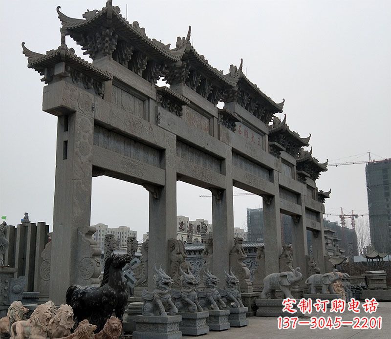 上海精美仿古牌坊石雕