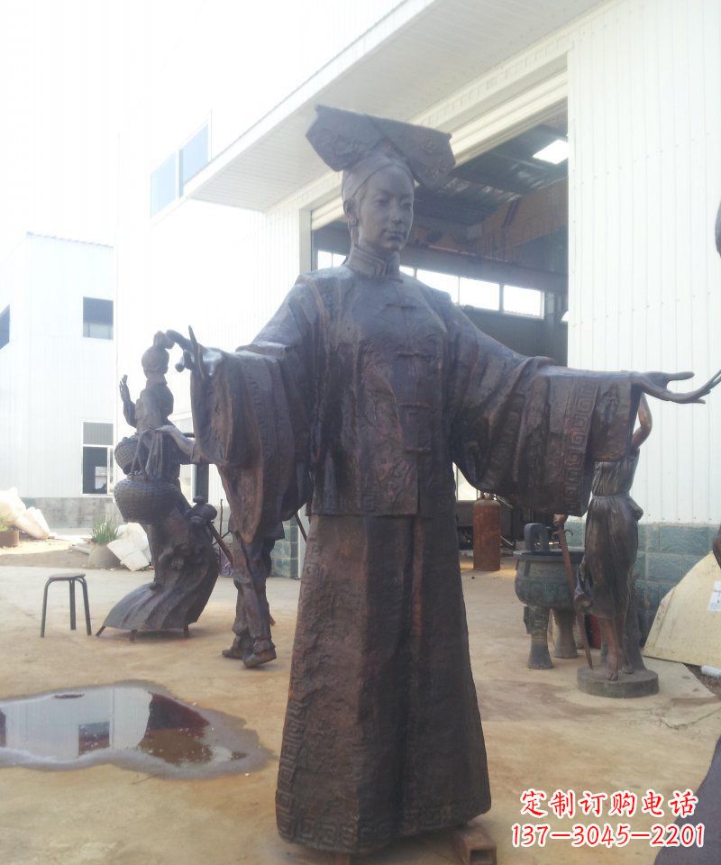 上海清朝女子古代人物铜雕塑