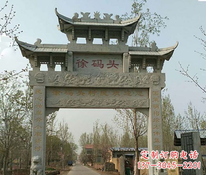 上海精美纯手工大理石牌坊雕塑