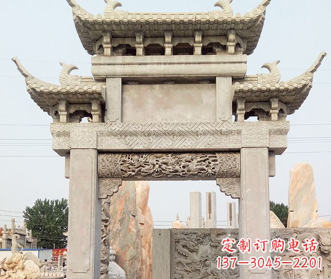 上海特色大理石牌坊石雕