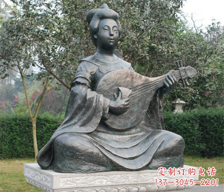 上海古典风情弹琵琶雕塑