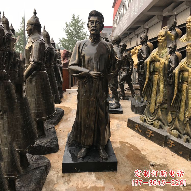 上海经典人物鲁迅大师仿铜雕塑