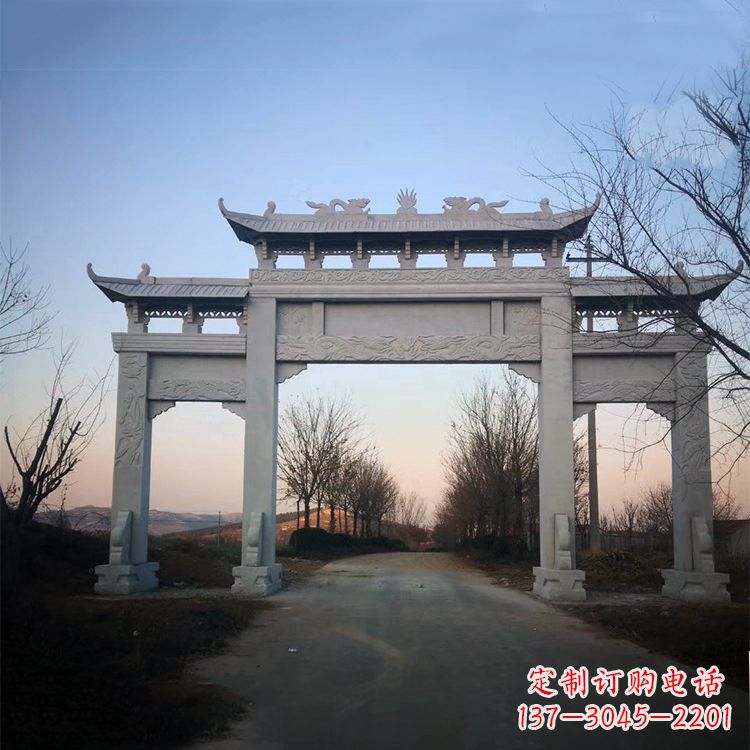 上海品质卓越的道路三门石牌坊雕塑